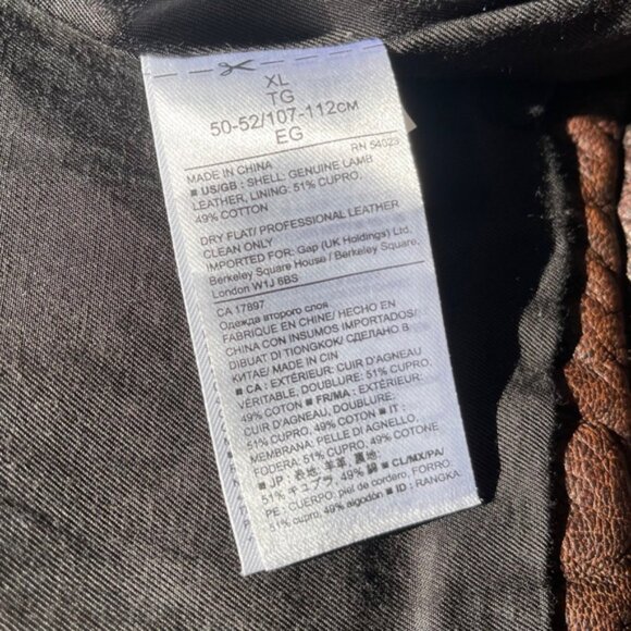 Dockers Black Genuine Leather Jacket XL - Picture 2 of 8